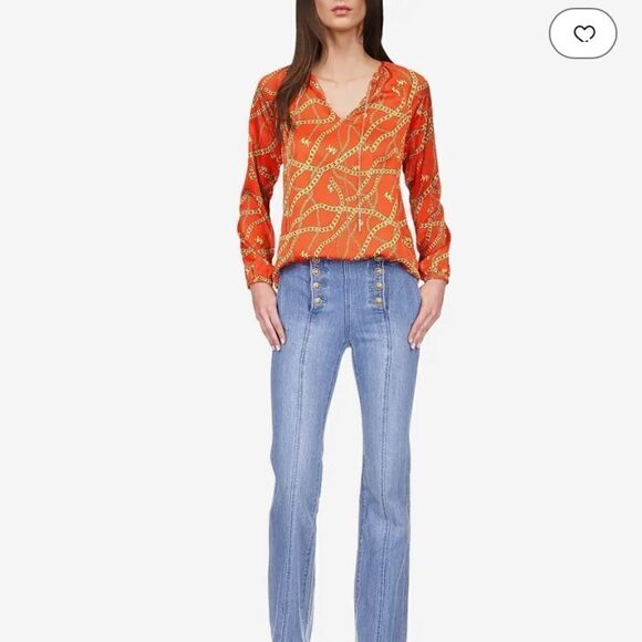 Michael Kors top NWT long sleeves print MK Sz M - Picture 1 of 11